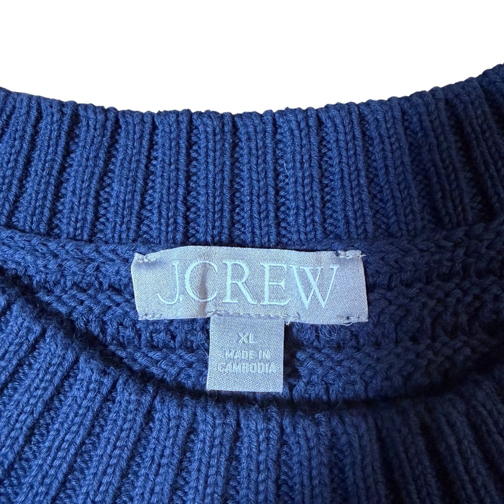 J. Crew Womens Striped Sweater Button Shoulder‎ Sz XL Fisherman Quiet Luxe Beach - Picture 5 of 7